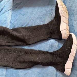 Black Rhinestone Sneakers